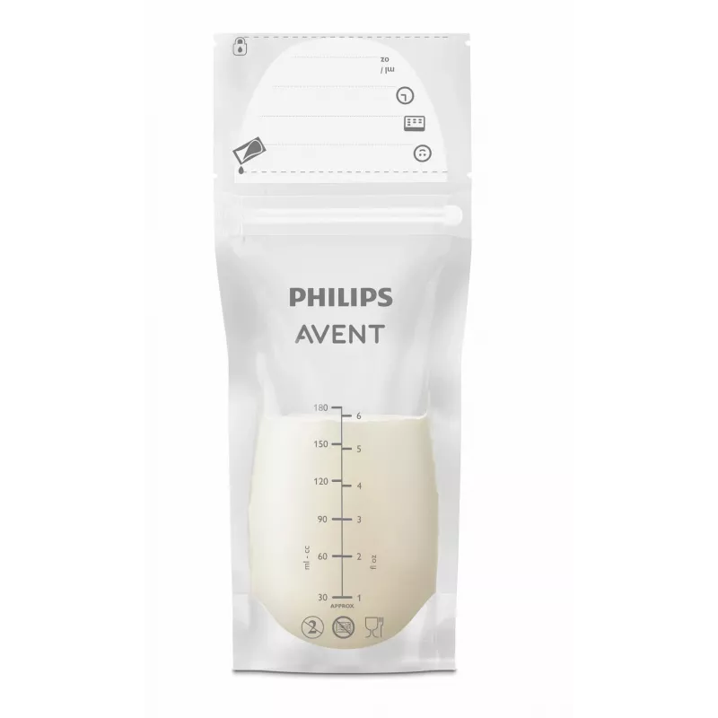 Philips AVENT Sacos de armazenamento de leite materno 180 ml, pack de 25