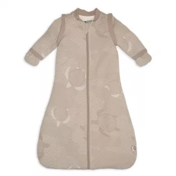 Lodger Hopper Matcha Turtle Saco de dormir para bebé com mangas removíveis, Bege, 50/62
