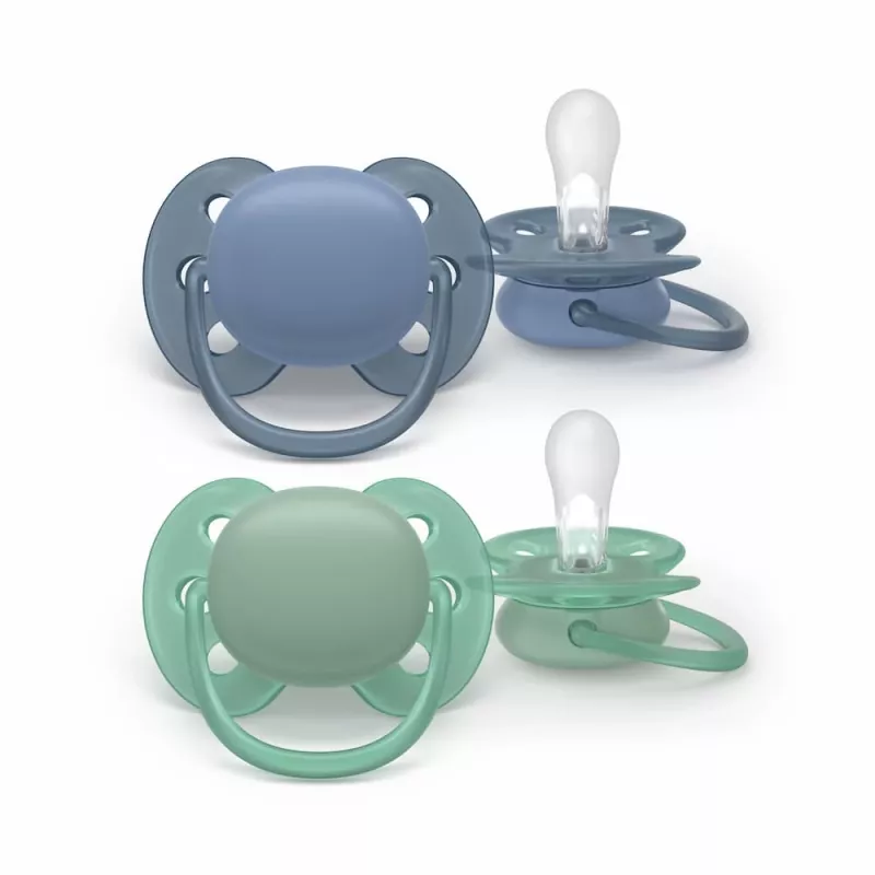 Chupeta Philips Avent Ultra Soft 6-18 meses, pack de 2, menino