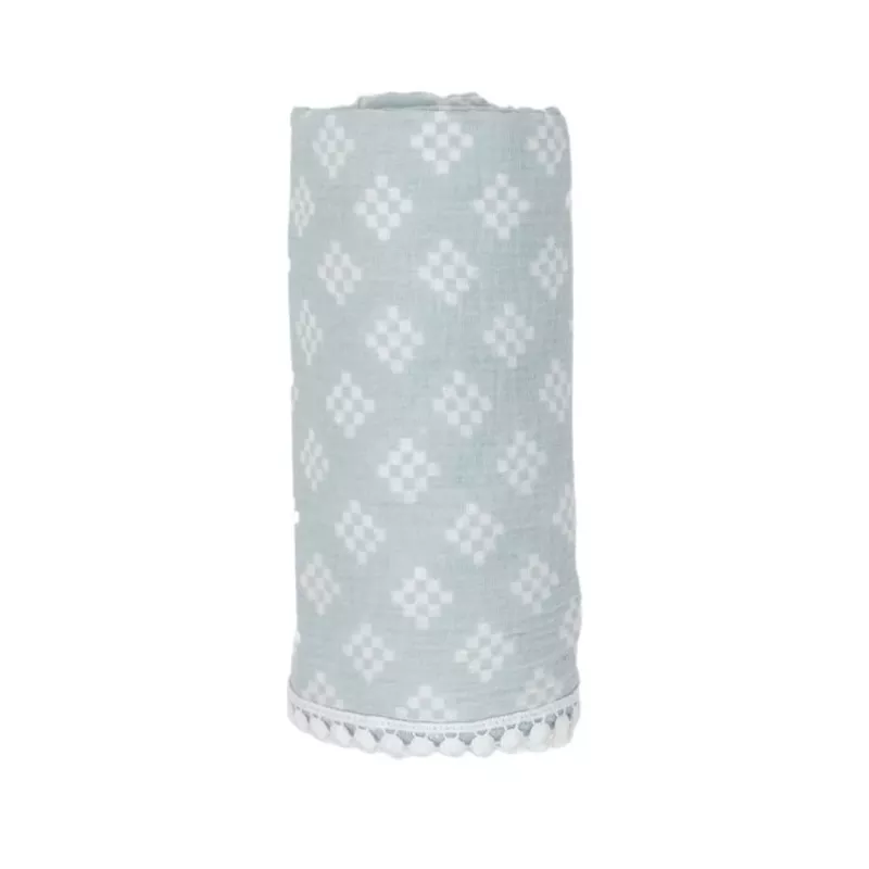 Manta de embrulho em musselina de algodão Lodger Swaddle Tribe 120x120 cm Ice Flow