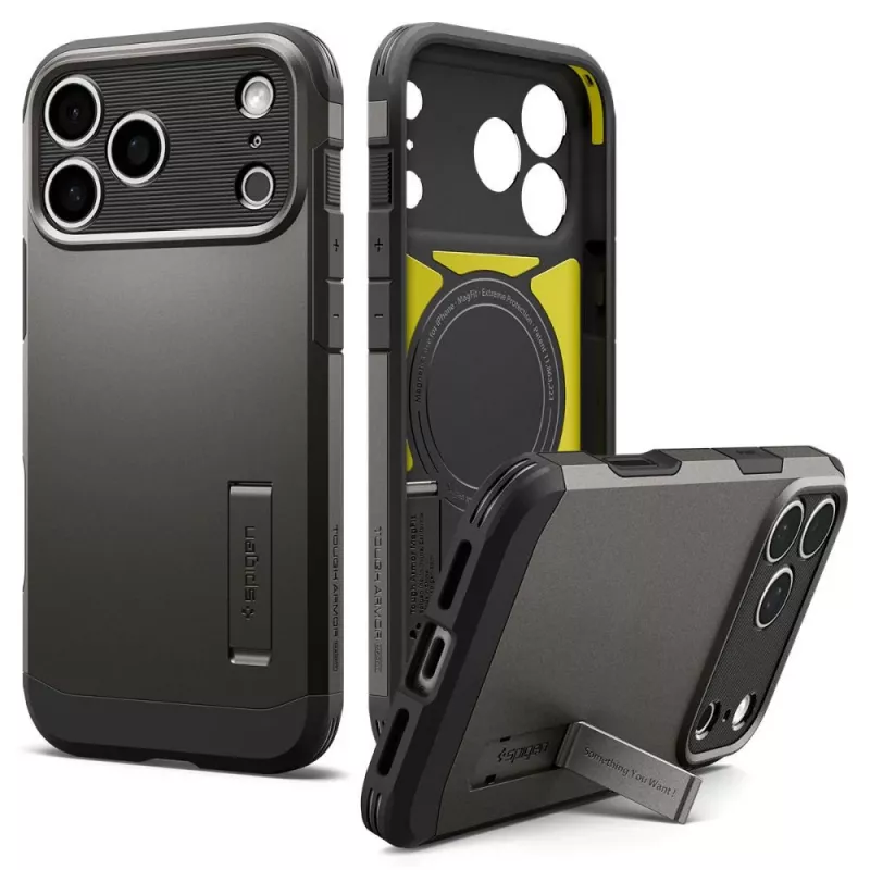 Capa Spigen Tough Armor T MagSafe para iPhone 17 Pro / 18 Pro - Gunmetal