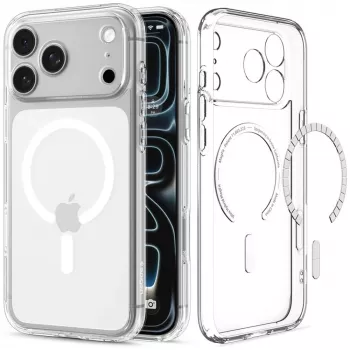 Capa SPIGEN Ultra Hybrid MagSafe para iPhone 17 Pro Max / 18 Pro Max – transparente/branco