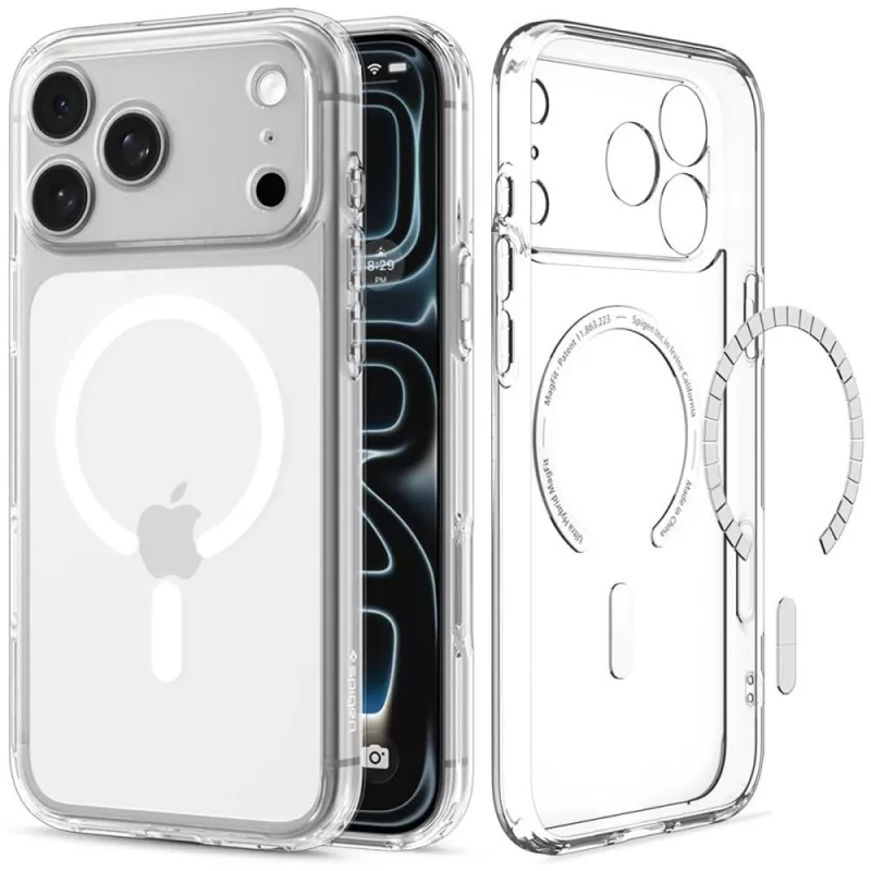 Capa SPIGEN Ultra Hybrid MagSafe para iPhone 17 Pro Max / 18 Pro Max – transparente/branco