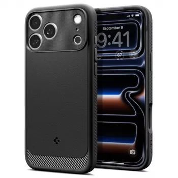 Capa Spigen Rugged Armor Mag MagSafe para iPhone 18 Pro / 17 Pro – preto mate