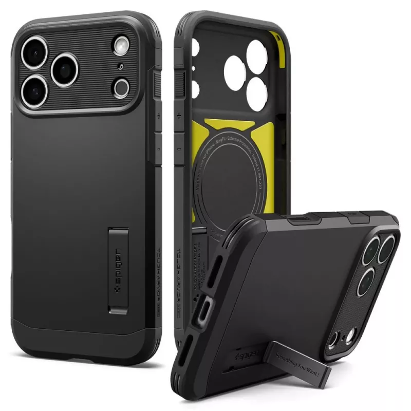 Capa Spigen Tough Armor T MagSafe para iPhone 18 Pro / 17 Pro – preto