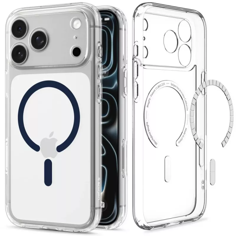Capa Spigen Ultra Hybrid MagSafe para iPhone 17 Pro Max / 18 Pro Max - transparente/azul-escuro