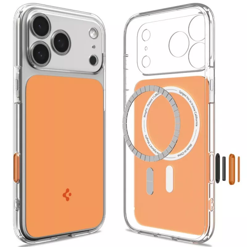 Capa Spigen Ultra Hybrid T Mag MagSafe para iPhone 17 Pro Max / 18 Pro Max – Laranja brilhante