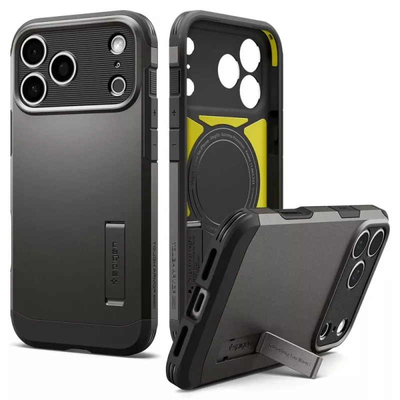 Capa Spigen Tough Armor T MAG MagSafe para iPhone 18 Pro Max / 17 Pro Max - Gunmetal