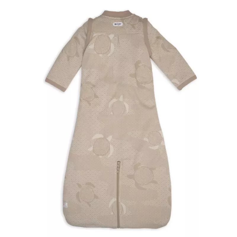 Saco de dormir para bebé Lodger Hopper Matcha Turtle com mangas removíveis, Bege, 68-80 cm