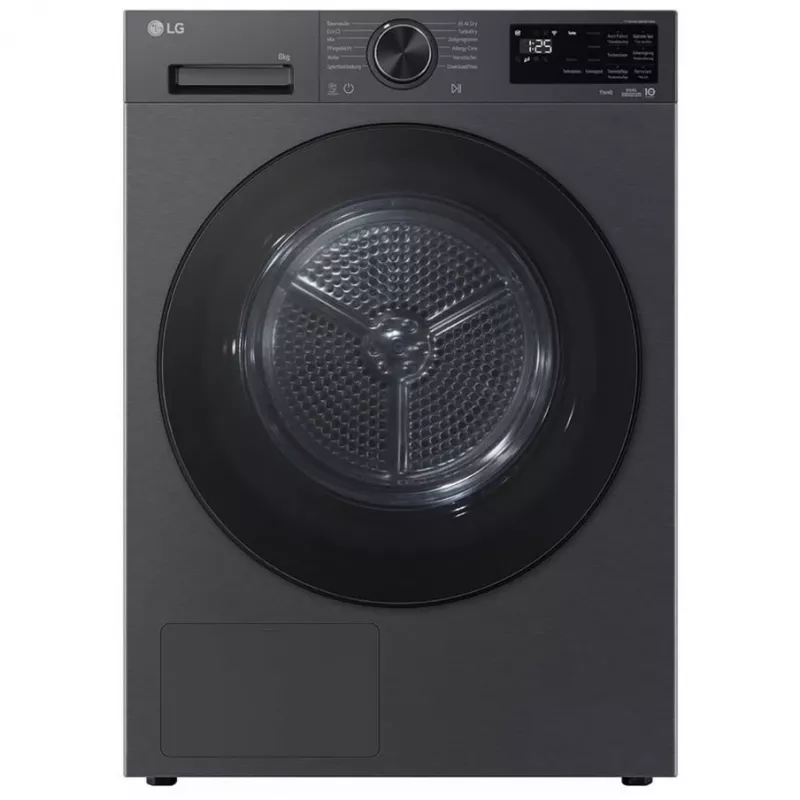Máquina de secar roupa com bomba de calor LG RT80X7B 8 kg com AI Dry, A+++, ecrã tátil LED, Wi-Fi