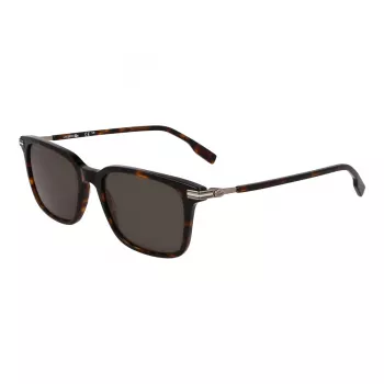 Óculos de sol retangulares de homem Lacoste L6035S-230, armação Havana, lentes castanhas, 53 mm