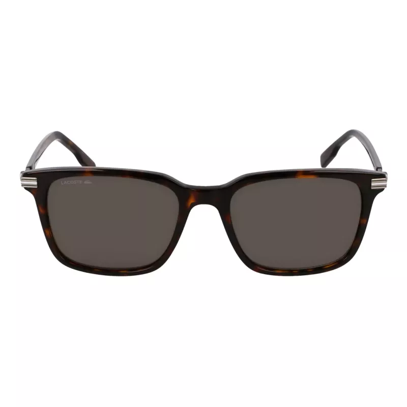 Óculos de sol retangulares de homem Lacoste L6035S-230, armação Havana, lentes castanhas, 53 mm