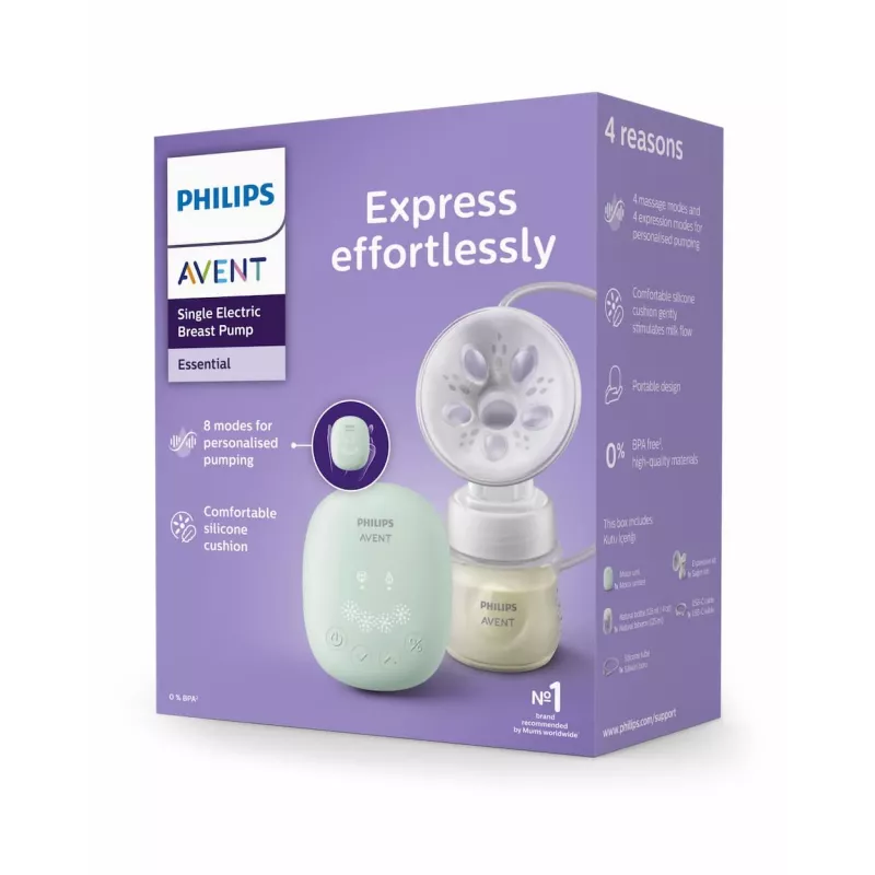 Bomba de leite elétrica individual Philips Avent com biberão de 125 ml