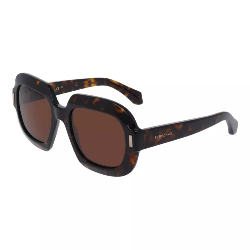 Óculos de sol de mulher Ferragamo SF2068SE-242, cat-eye, Havana/Castanho gradiente, 54 mm