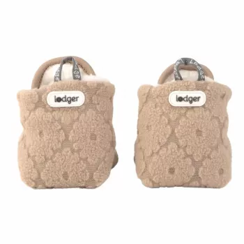Sapatos de bebé Lodger Slipper Folklore Fleece, bege, 12-18 meses