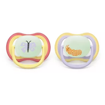 Chupeta Philips AVENT Ultra Air Night 0-6 meses, pack de 2, brilha no escuro