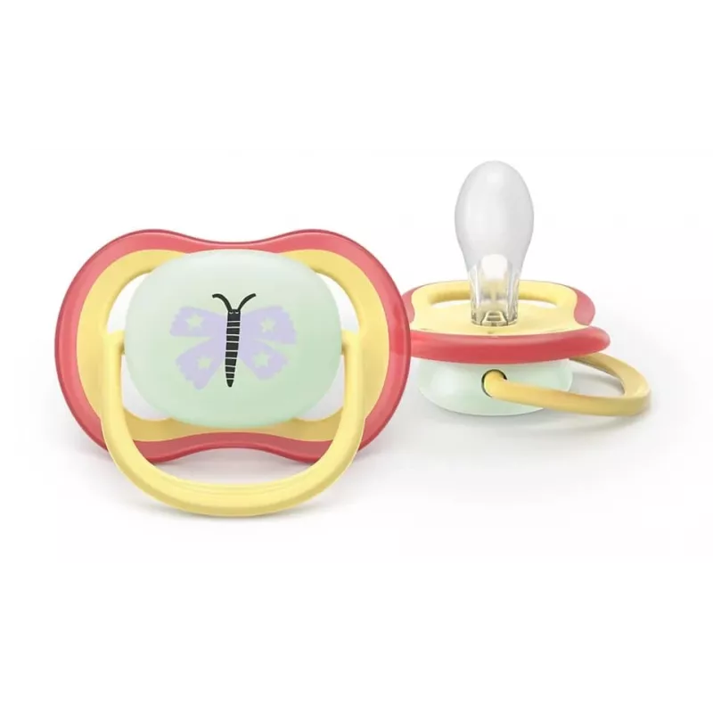Chupeta Philips AVENT Ultra Air Night 0-6 meses, pack de 2, brilha no escuro