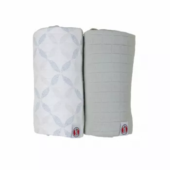 Manta de algodão Lodger Swadler Solid Matcha, Peppermint/Blue Fogg, 110x110 cm, pack de 2