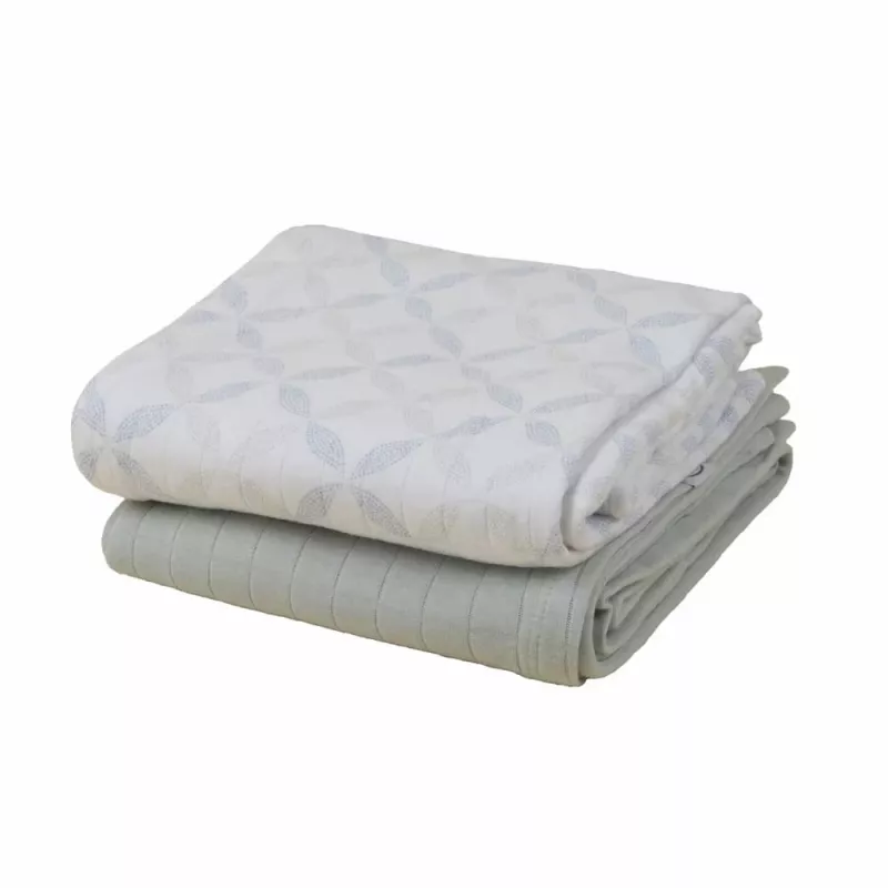 Manta de algodão Lodger Swadler Solid Matcha, Peppermint/Blue Fogg, 110x110 cm, pack de 2