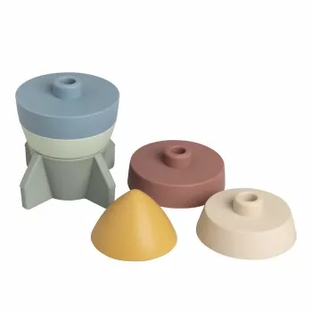 Torre de empilhar de silicone BABY'S ONLY foguetão, Opal, 0+ meses