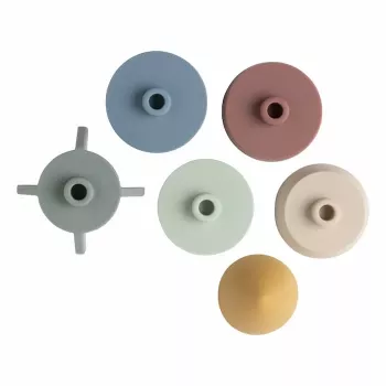 Torre de empilhar de silicone BABY'S ONLY foguetão, Opal, 0+ meses