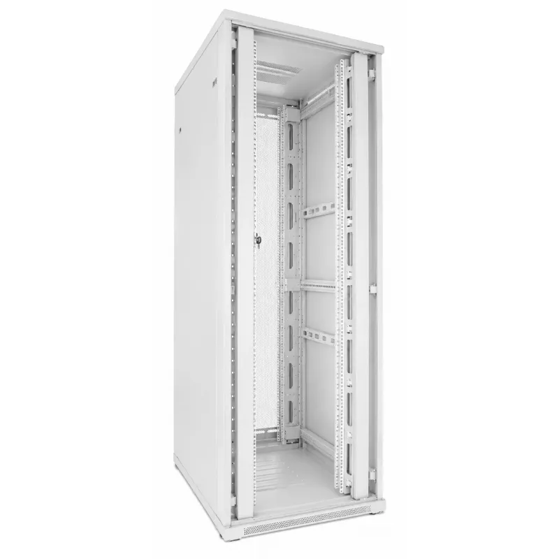 Armário de servidor DSIT 47U 19 polegadas, portas duplas perfuradas à frente e atrás, branco, 800x1000x2200 mm (DS8047DD-W)