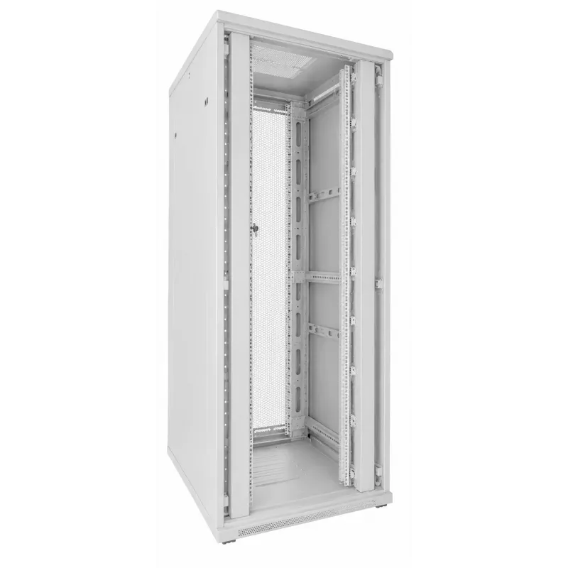 Armário de servidor DSIT 42U 19 polegadas, portas duplas perfuradas à frente e atrás, branco, 800x1000x2000mm (DS8042DD-W)