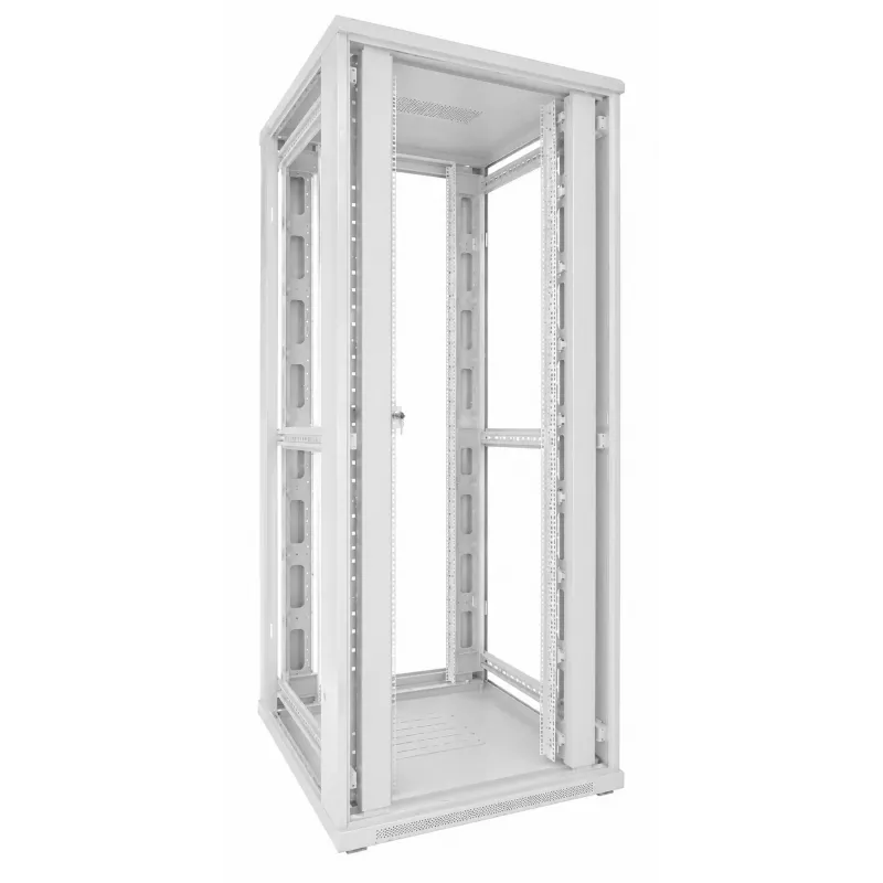 Armário de servidor DSIT 42U 19 polegadas, portas duplas perfuradas à frente e atrás, branco, 800x1000x2000mm (DS8042DD-W)
