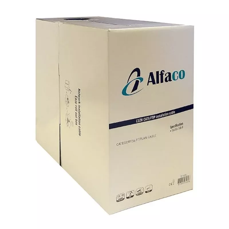 Cabo de rede DSIT Alfaco Cat5e F/UTP Solid Core 305m rolo cinzento LSZH Eca