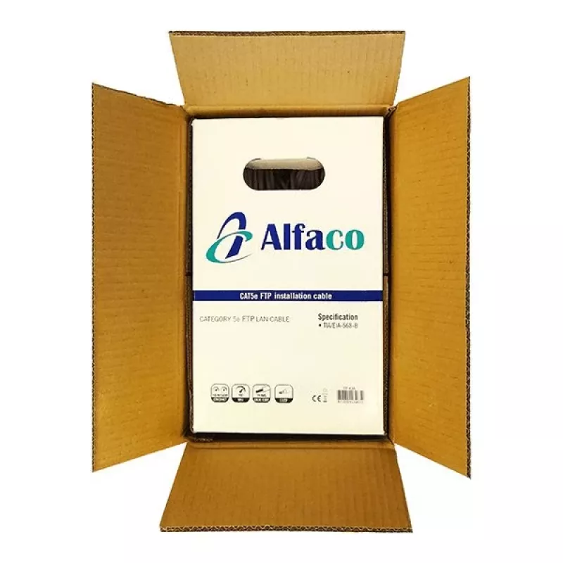 Cabo de rede DSIT Alfaco Cat5e F/UTP Solid Core 305m rolo cinzento LSZH Eca