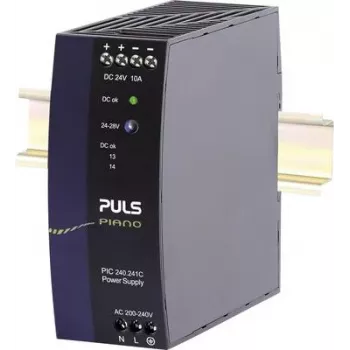 PULS Piano fonte de alimentação para calha DIN 24V DC 10A 240W (PIC240.241C)