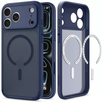 Spigen Ultra Hybrid capa MagSafe para iPhone 17 Pro / 18 Pro – Frost Deep Blue