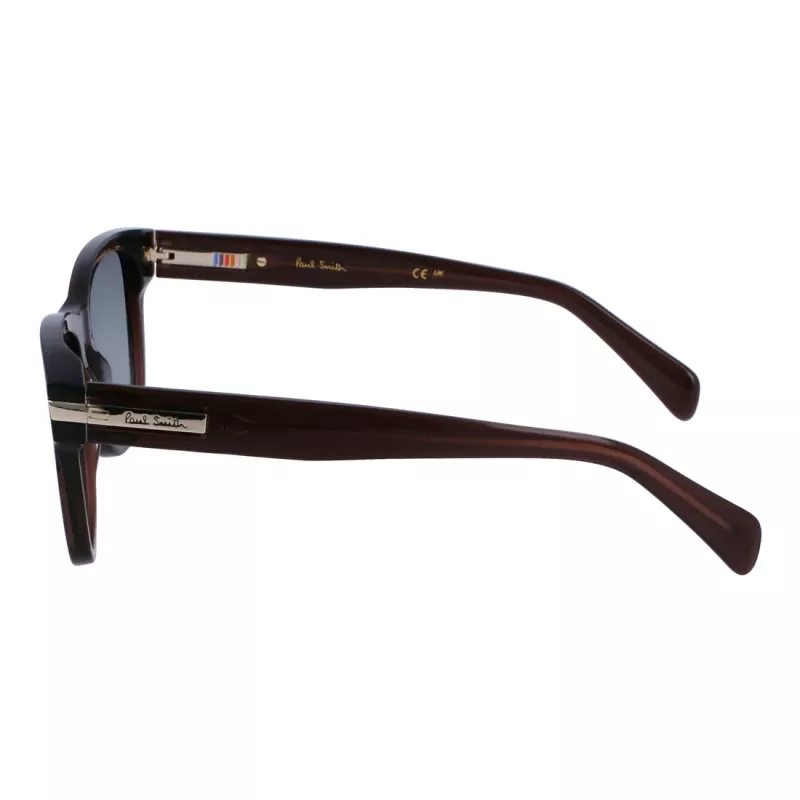 Óculos de sol unissexo Paul Smith P23601SHOWIT armação preta retangular lentes cinzento-escuro 55-19-145