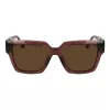 Ferragamo óculos de sol de mulher SF2014S-511 retangulares, armação Havana, lentes Gradient Brown, 54mm