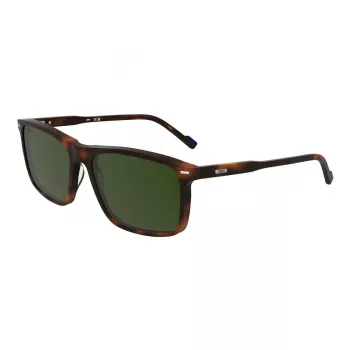 ZEISS óculos de sol de homem ZS25555S-230 retangulares, armação Havana, lentes castanhas, 58-17-145