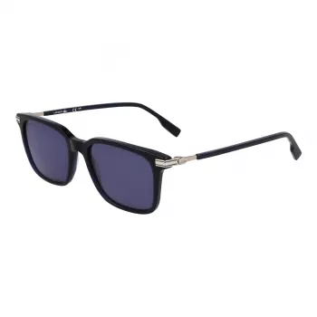 Lacoste óculos de sol de homem L6035S-410 retangulares, armação azul, lentes cinzentas, 53mm