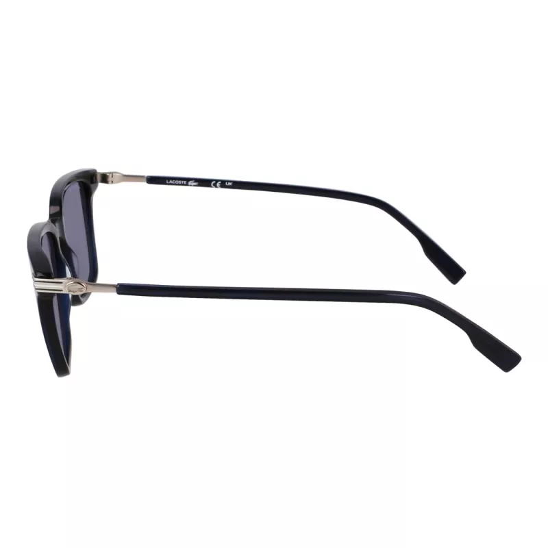 Lacoste óculos de sol de homem L6035S-410 retangulares, armação azul, lentes cinzentas, 53mm