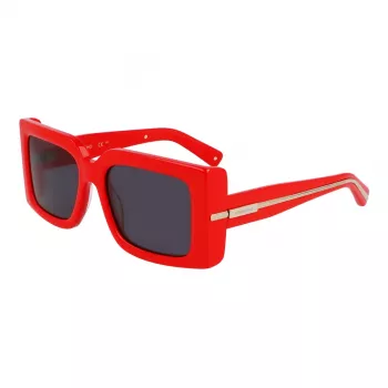 Ferragamo SF2032S-600 óculos de sol de mulher Cat-Eye, armação vermelha, lentes Gradient cinzentas, 55/19/140 mm