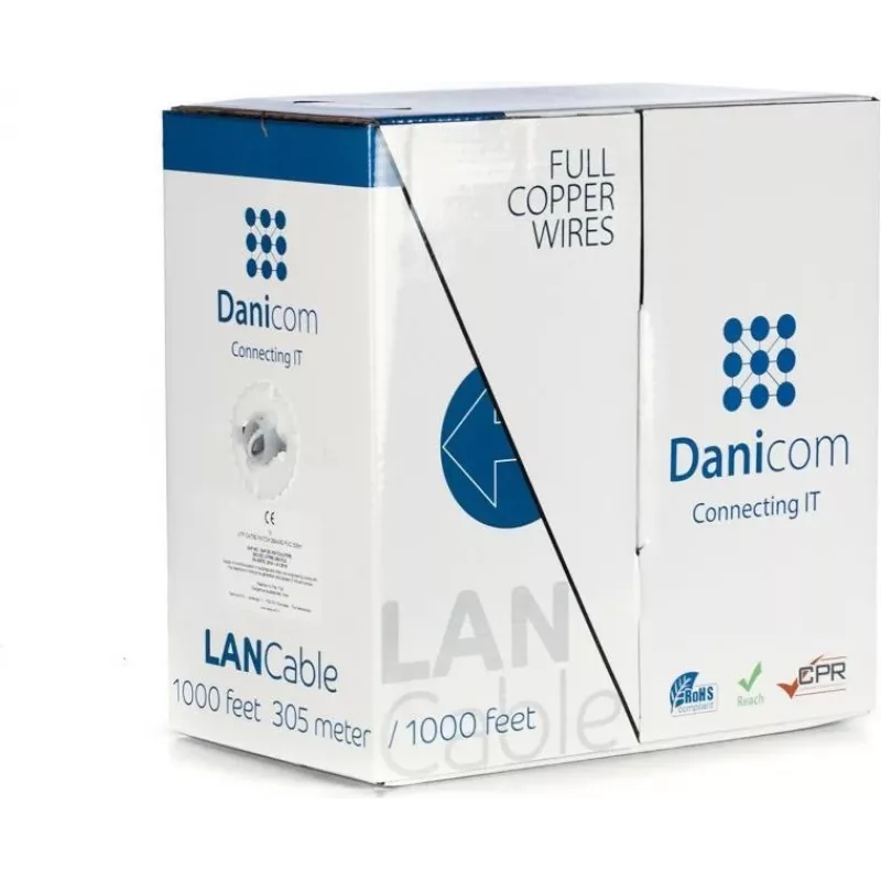 DSIT DANICOM CAT5E UTP 305m PVC (Fca) cabo em massa DC-UTP5E-305-FCA