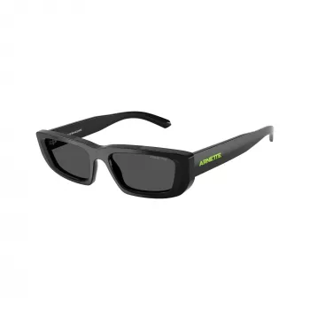 Arnette AN4357-121487 óculos de sol de homem, retangulares, armação preta mate, lentes cinzentas, 53/17/145 mm