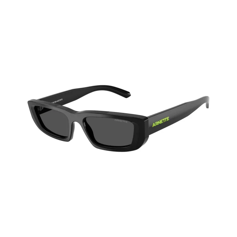 Arnette AN4357-121487 óculos de sol de homem, retangulares, armação preta mate, lentes cinzentas, 53/17/145 mm