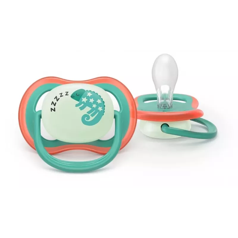 Philips Avent Ultra Air Chupeta Noturna 6-18 Meses, Pack de 2, Menino, Brilha no Escuro