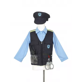 Souza! Fato de Polícia com Chapéu e Acessórios, Idade 4-7