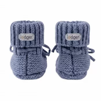 Lodger Slipper Merino Wool Pantufas de Bebé, Storm, 0-6 Meses