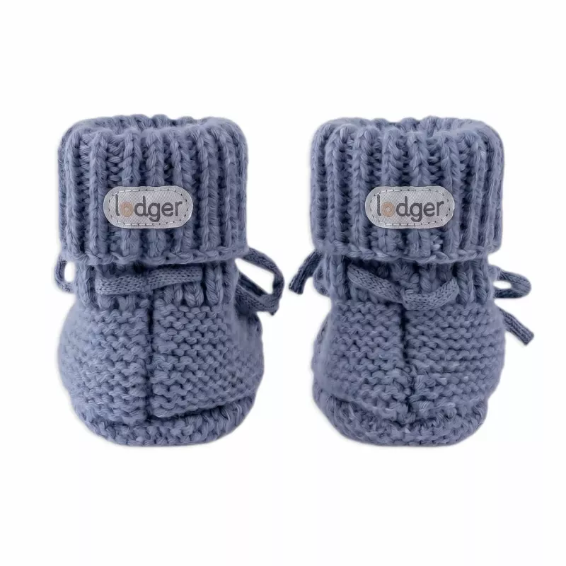 Lodger Slipper Merino Wool Pantufas de Bebé, Storm, 0-6 Meses