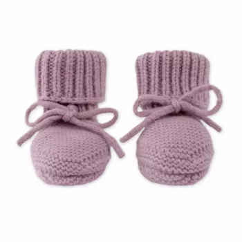 Lodger Pantufas de Lã Merino para Bebé, Mauve, 0-6 Meses