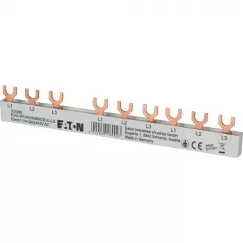Barra de pente de garfo trifásica Eaton 10mm² 6 módulos 63A EVG3PHAS/N/6MODUL/LS 303366