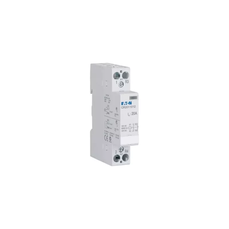 Contactor de instalação Eaton CR2011012 12V AC/DC 20A 1NO+1NC 2 polos 193906