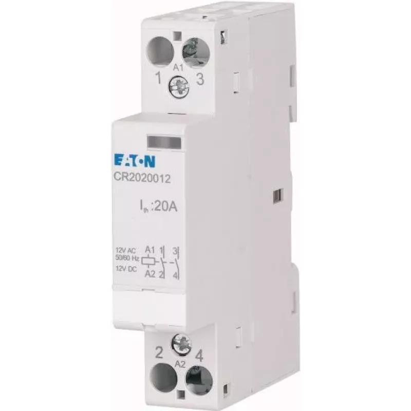 Contactor de instalação Eaton CR2011012 12V AC/DC 20A 1NO+1NC 2 polos 193906