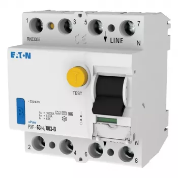 Interruptor diferencial Eaton PXF-63/4/003-B, 63 A, 4 polos, 30 mA, tipo B 300302